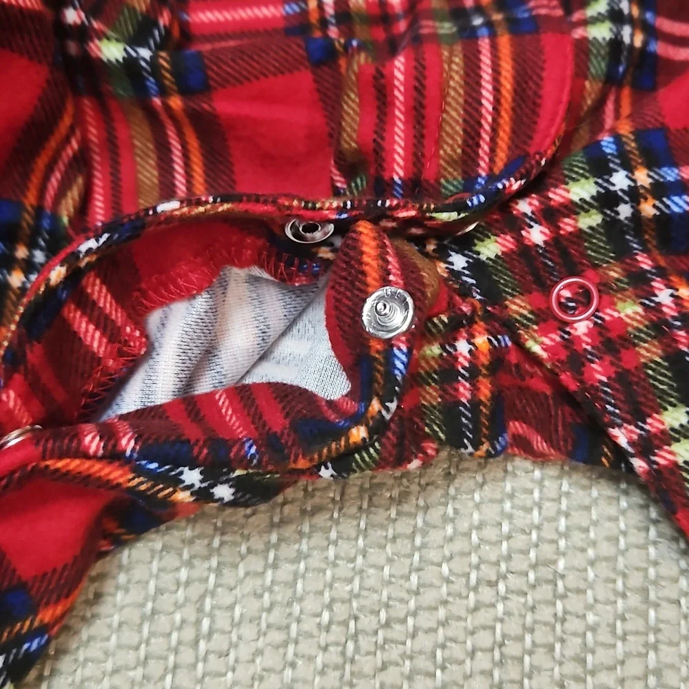 Little Me Plaid Ruffle Footie NEW Size 6 Mo Christmas Holiday Snap Closure